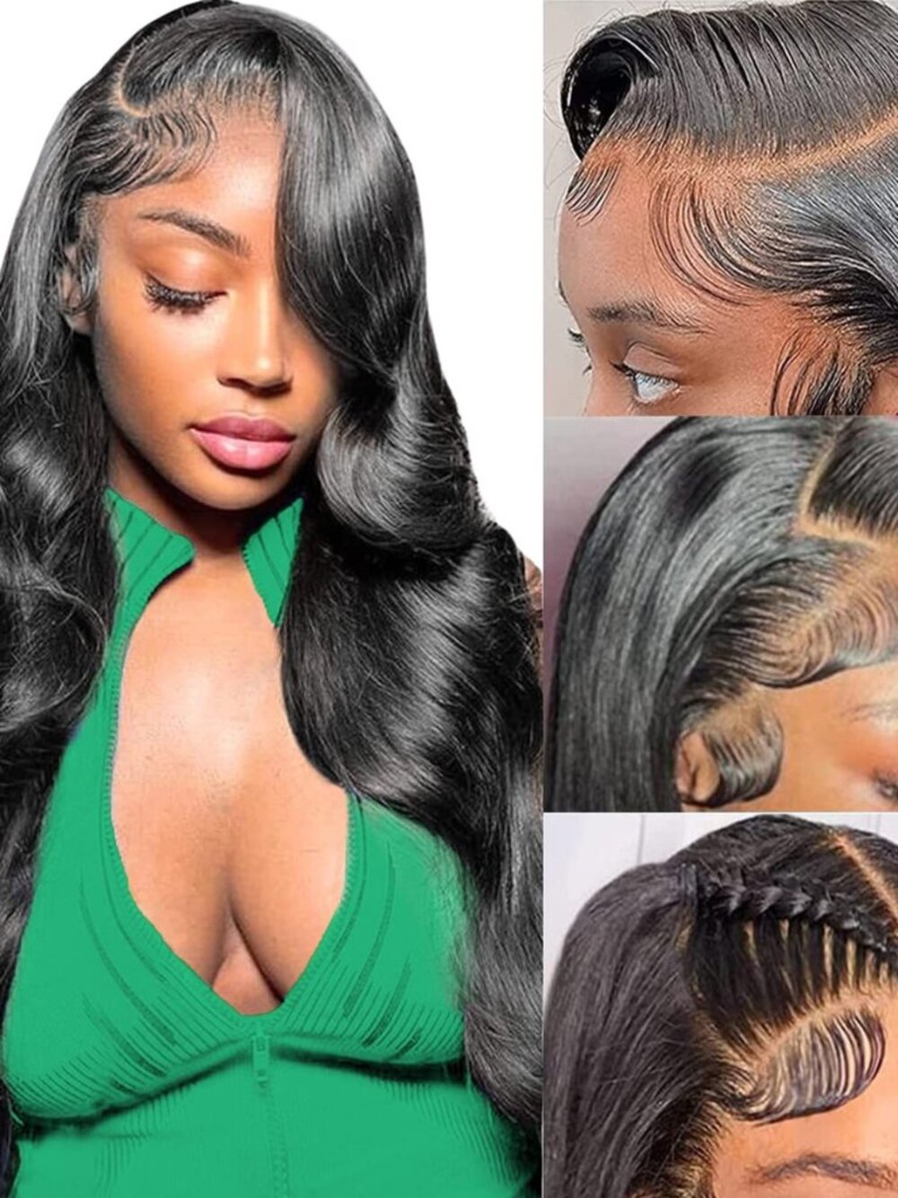 13x6 Lace Front Wigs Human Hair 180 Density HD Swiss Lace Body Wave Wig
